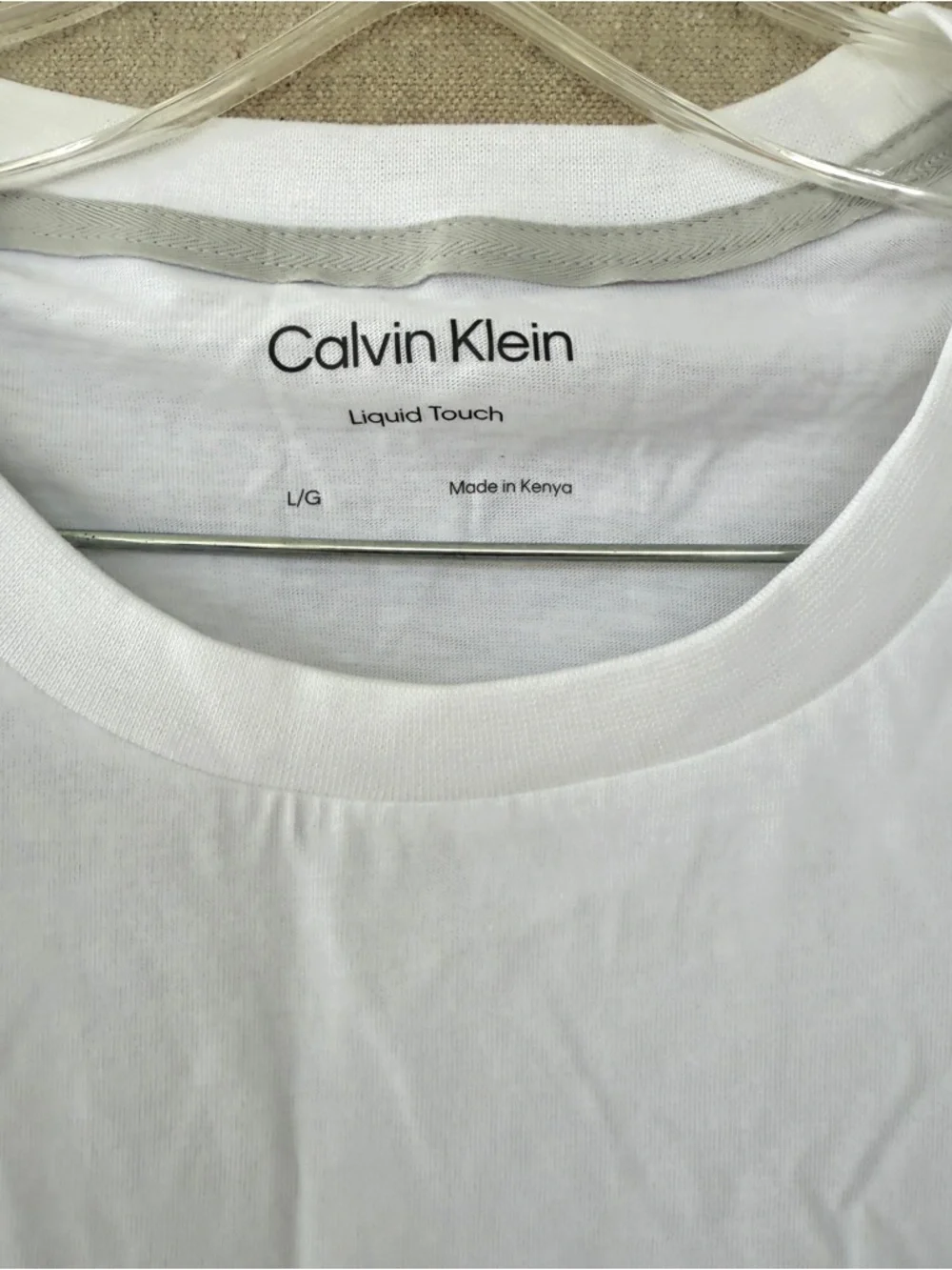 Calvin Klein Liquid Touch Classic Fit White Crewneck Short Sleeve T-Shirt Size L - Picture 3 of 5